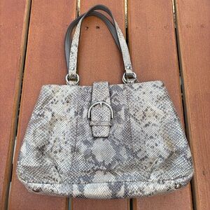 Vintage Y2K Coach Snake Print Shoulder Bag in Gray